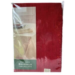 Brussels Easy Care Rectangle Tablecloth 100% Polyester Dark Red Seats 4-6 NEW